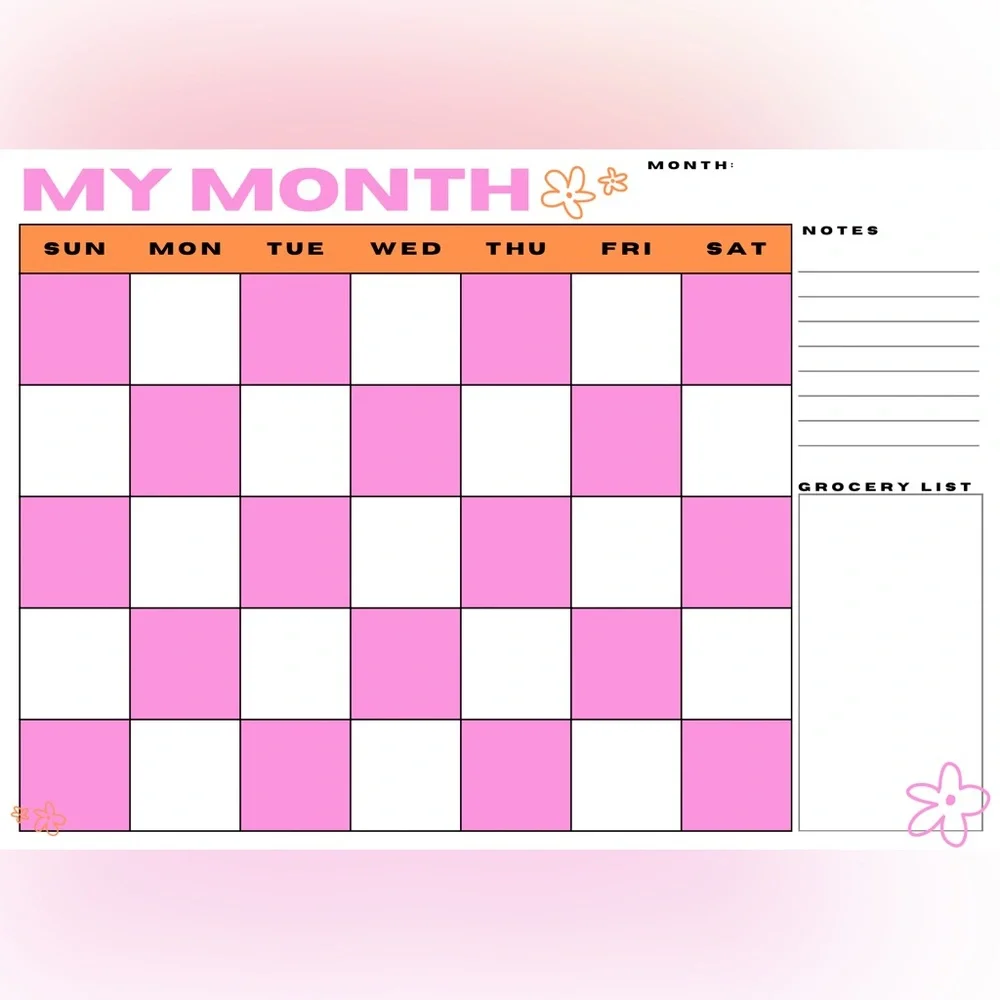 Multi color Fridge calendar 20x14